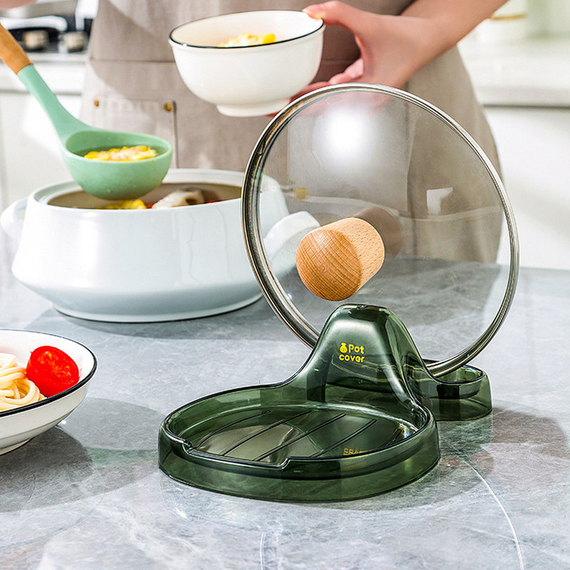 Puodo dangtis stovas lentyna Virtuvės organizatorius Valgomojo pagaliuko šaukšto atrama kastuvo laikiklis Keptuvės dangtis Stovas Šaukšto atraminis stovas Maisto gaminimo įrankiai