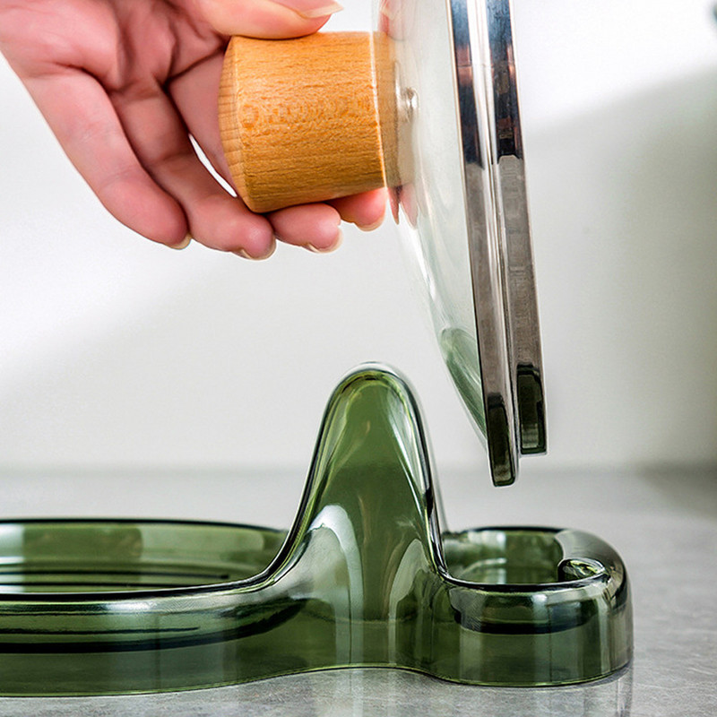 Puodo dangtis stovas lentyna Virtuvės organizatorius Valgomojo pagaliuko šaukšto atrama kastuvo laikiklis Keptuvės dangtis Stovas Šaukšto atraminis stovas Maisto gaminimo įrankiai