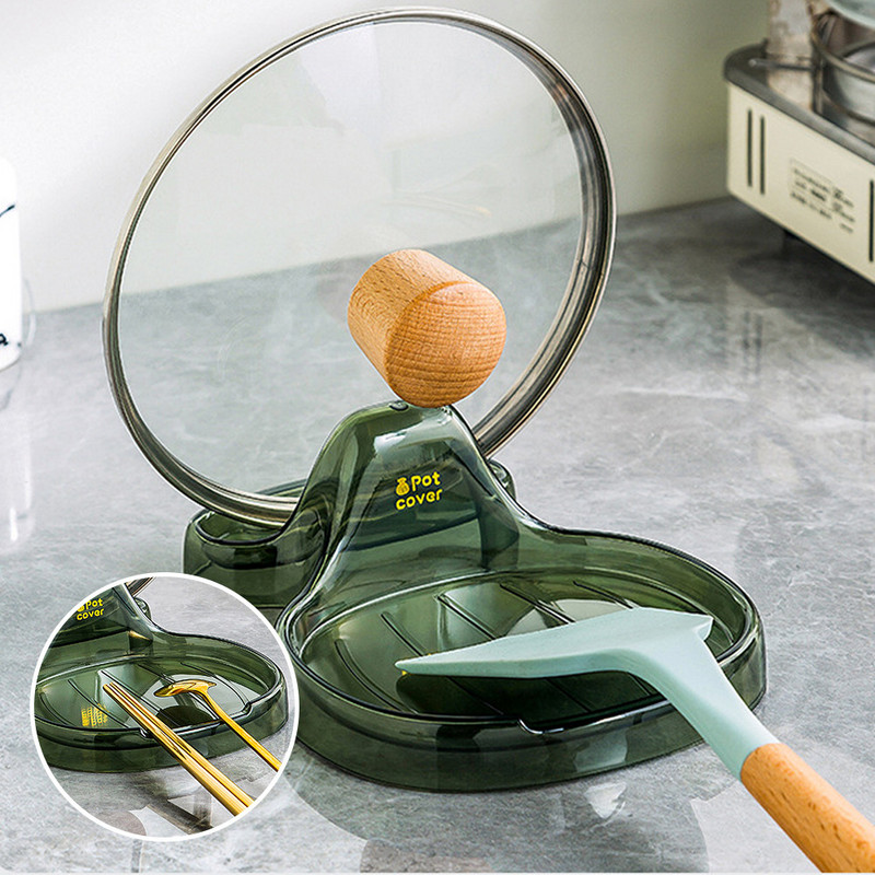 Puodo dangtis stovas lentyna Virtuvės organizatorius Valgomojo pagaliuko šaukšto atrama kastuvo laikiklis Keptuvės dangtis Stovas Šaukšto atraminis stovas Maisto gaminimo įrankiai