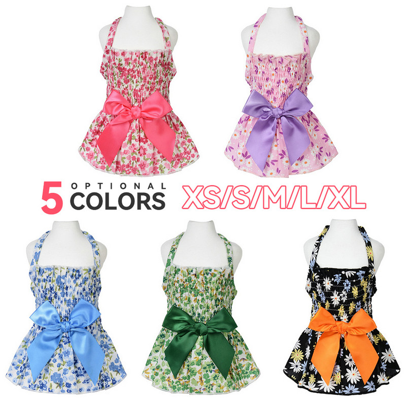 Haljine za pse za kućne ljubimce Slatke pamučne suknje s printom za male i srednje pse Ljetna odjeća Vjenčanice Proizvodi za kućne ljubimce