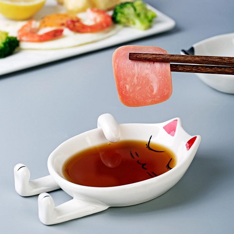 Spoon Rest Keramika Make Kitty Shape Porcelianiniai Priedai Įrankis Kavos laikiklis virtuvės dekorui Chef Mentele Kaušas Šakutė