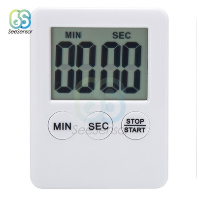 Itin plonas LCD skaitmeninis ekranas virtuvės laikmatis Kvadratinis gaminimas Skaičiavimas Atgalinis žadintuvas Magnetinis laikrodis Chronometras 5 spalvos