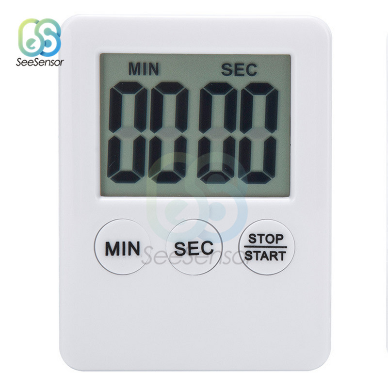 Itin plonas LCD skaitmeninis ekranas virtuvės laikmatis Kvadratinis gaminimas Skaičiavimas Atgalinis žadintuvas Magnetinis laikrodis Chronometras 5 spalvos