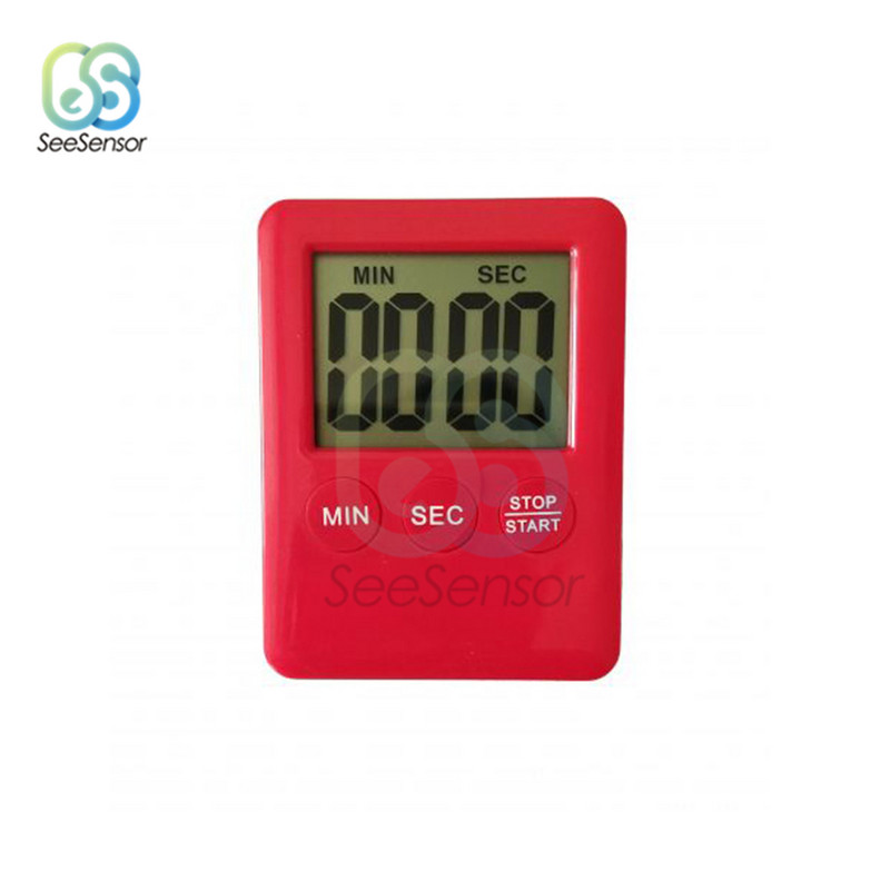 Itin plonas LCD skaitmeninis ekranas virtuvės laikmatis Kvadratinis gaminimas Skaičiavimas Atgalinis žadintuvas Magnetinis laikrodis Chronometras 5 spalvos