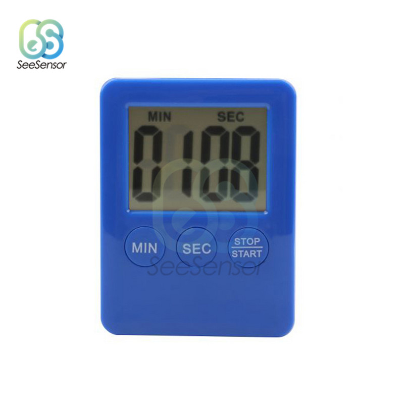 Itin plonas LCD skaitmeninis ekranas virtuvės laikmatis Kvadratinis gaminimas Skaičiavimas Atgalinis žadintuvas Magnetinis laikrodis Chronometras 5 spalvos