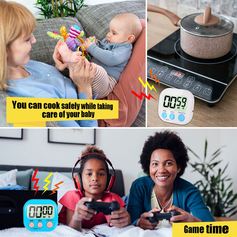 Magnētiskais LCD digitālais virtuves atpakaļskaitīšanas taimeris Hronometrs ar statīvu Praktiska gatavošana Cepšana Sports Modinātāja pulksteņa atgādinājuma rīki