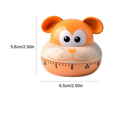 Virtuves taimeris Karikatūra Dzīvnieku formas mehāniskais taimeris 60 minūšu atpakaļskaitīšanas manuālais taimeris Virtuves sīkrīka laika atgādinājums studentiem