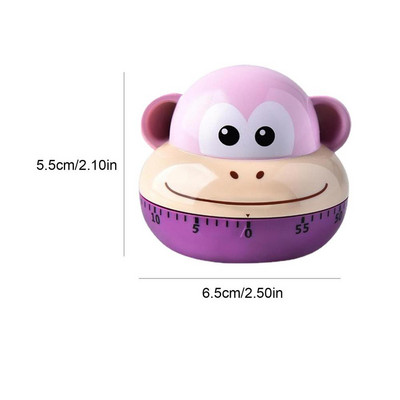 Virtuves taimeris Karikatūra Dzīvnieku formas mehāniskais taimeris 60 minūšu atpakaļskaitīšanas manuālais taimeris Virtuves sīkrīka laika atgādinājums studentiem