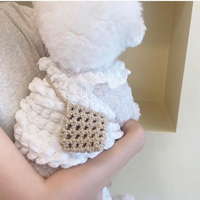 Jauns vasaras mājdzīvnieku suņu apģērbs grumbuļots kvadrātveida plāns suņu veste elpojošs kucēns maziem vidējiem suņiem Drēbes Čivava Ropa Perro