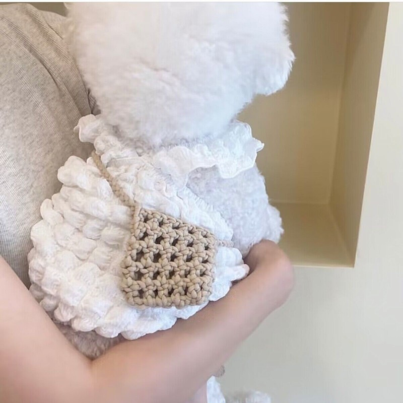 Jauns vasaras mājdzīvnieku suņu apģērbs grumbuļots kvadrātveida plāns suņu veste elpojošs kucēns maziem vidējiem suņiem Drēbes Čivava Ropa Perro