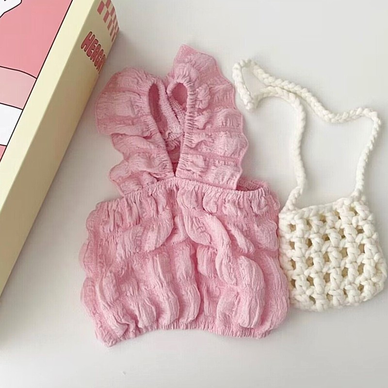 Jauns vasaras mājdzīvnieku suņu apģērbs grumbuļots kvadrātveida plāns suņu veste elpojošs kucēns maziem vidējiem suņiem Drēbes Čivava Ropa Perro