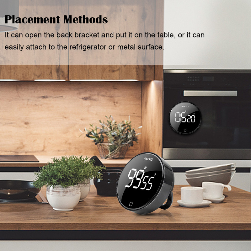 USB uzlādējams magnētiskais LED digitālais virtuves taimeris rokasgrāmata atpakaļskaitīšanas taimeris Modinātājs Hronometrs ēdiena gatavošanai Fitnesa mācībām