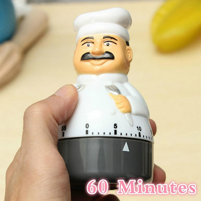Amuzant Unchi Bucătar Temporizator Bucătărie Plastic Mecanic 60 Minute Alarma gătit Clopot Cronometru pentru gătit Ustensile de bucătărie Gadget-uri de bucătărie
