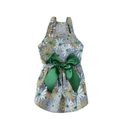 Dog Bowknot ziedu kleita mājdzīvnieku kāzu kleita čivava mopsim Yorkie kucēnam Vasaras kleita maziem suņiem kaķiem Lēti apģērbi