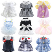 Φόρεμα για σκύλους Καλοκαιρινή φούστα με φιόγκο για κατοικίδια Ρούχα για κουτάβι Ρούχα σκυλιών για μικρά σκυλιά Προμήθειες κατοικίδιων ζώων Φόρεμα Princess Dog Chihuahua