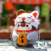 Pingvīns Radošums Vilnas filcs Diy Lelle Kulons Lelle Dāvanu Aksesuāri Materiālu komplekts Kawaii Roku darbs Amatniecības dūriens Vilnas filca dāvana