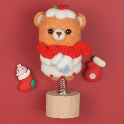 Fenrry jauks dzīvnieku vilnas filcēšanas materiālu iepakojums, DIY, nepabeigts vilnas filcs ar dūrienu adatu komplekts Ziemassvētku dāvanu mājas dekorēšana