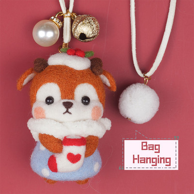 Fenrry jauks dzīvnieku vilnas filcēšanas materiālu iepakojums, DIY, nepabeigts vilnas filcs ar dūrienu adatu komplekts Ziemassvētku dāvanu mājas dekorēšana