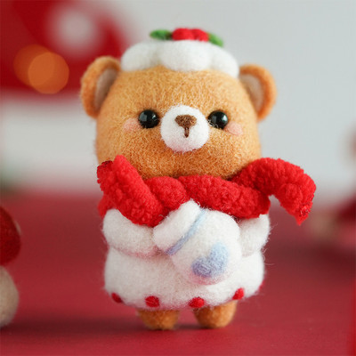 Fenrry jauks dzīvnieku vilnas filcēšanas materiālu iepakojums, DIY, nepabeigts vilnas filcs ar dūrienu adatu komplekts Ziemassvētku dāvanu mājas dekorēšana