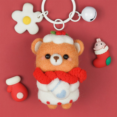 Fenrry jauks dzīvnieku vilnas filcēšanas materiālu iepakojums, DIY, nepabeigts vilnas filcs ar dūrienu adatu komplekts Ziemassvētku dāvanu mājas dekorēšana