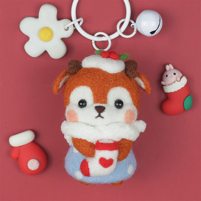 Fenrry jauks dzīvnieku vilnas filcēšanas materiālu iepakojums, DIY, nepabeigts vilnas filcs ar dūrienu adatu komplekts Ziemassvētku dāvanu mājas dekorēšana