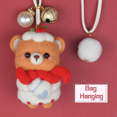 Fenrry jauks dzīvnieku vilnas filcēšanas materiālu iepakojums, DIY, nepabeigts vilnas filcs ar dūrienu adatu komplekts Ziemassvētku dāvanu mājas dekorēšana