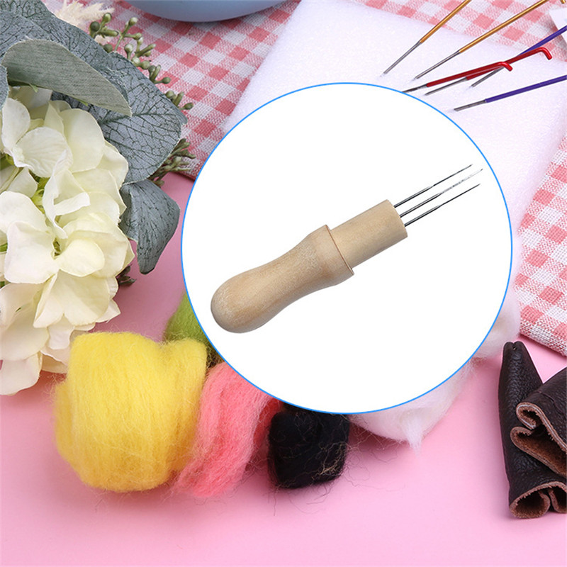 Koka rokturis Vilnas filcēšanas adatas Instrumenti Filcēšanas adata DIY instrumenti Aksesuāri šūšanai ar rokām Roku darbs