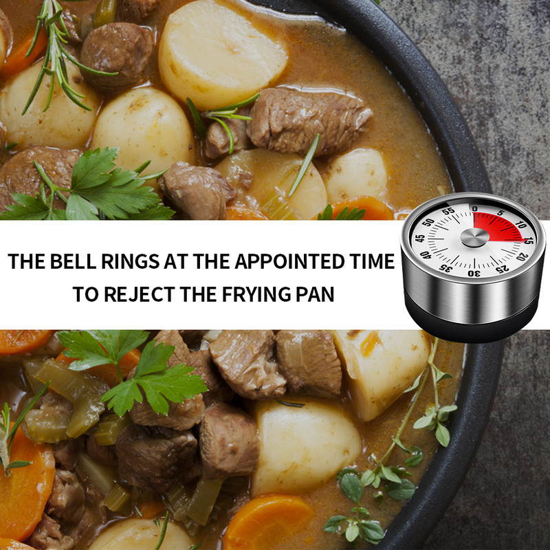 Modinātājs Magnētiskais pulkstenis Taimeris Bez akumulatora Vizuāls atpakaļskaitīšanas taimeris Precīzs laiks Laika uzskaite Pārnēsājams gatavošanai Cepšanai Tvaicēšanai