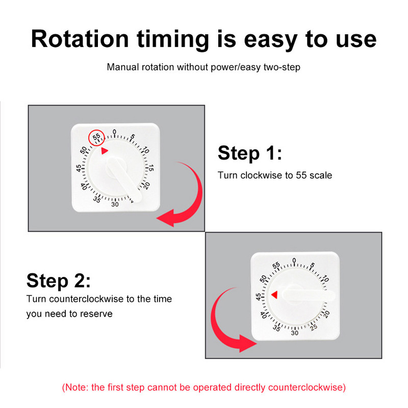 60-minutiline mehaaniline taimer, ruut, köök, toiduvalmistamine, küpsetamine, meeldetuletuskell, digitaalne õpe, koolitus, taimer, stopper