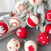 DIY Ziemassvētku eglītes rotājuma bumba Vilnas filcs Sniegpārsla Ziemassvētku eglītes rotājuma bumba Maza kulonu bumbiņas Ziemassvētku Polistirols