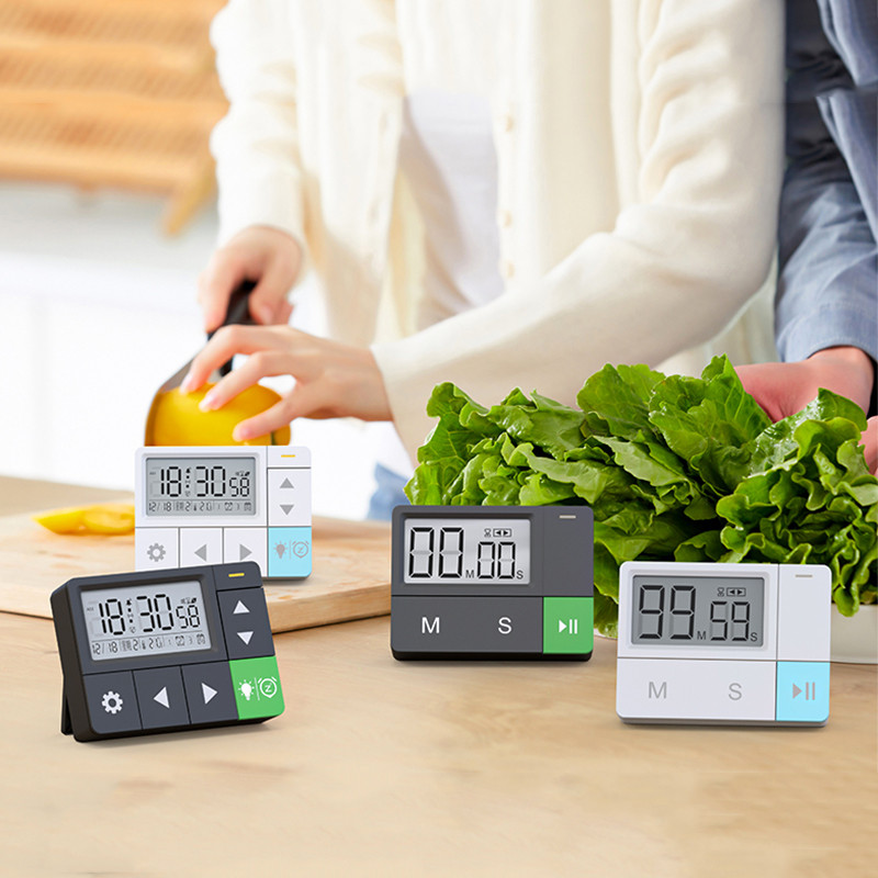 Преносим таймер за готвене, печене, хронометър, аларма, практичен LCD, магнитен, спортно изследване, звуково напомняне, кухненски таймери за обратно броене, цифров