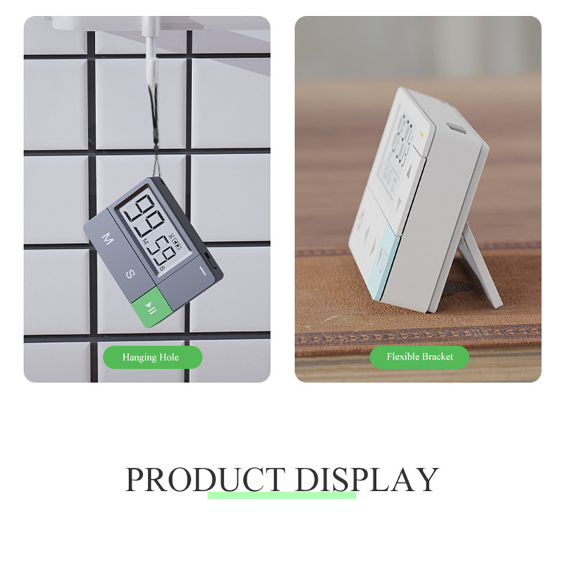Преносим таймер за готвене, печене, хронометър, аларма, практичен LCD, магнитен, спортно изследване, звуково напомняне, кухненски таймери за обратно броене, цифров