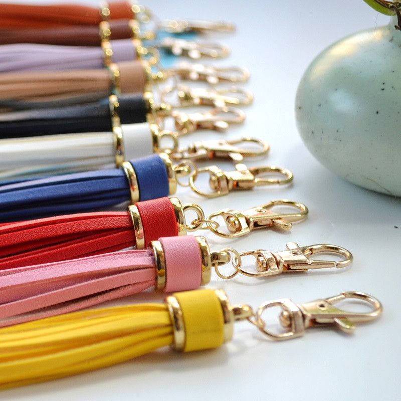 PU ādas pušķu soma kulons automašīnas atslēgu piekariņš atslēgu piekariņš sievietēm somiņa piekarināma sprādze Rokassomu dekoru aksesuāri dāvana