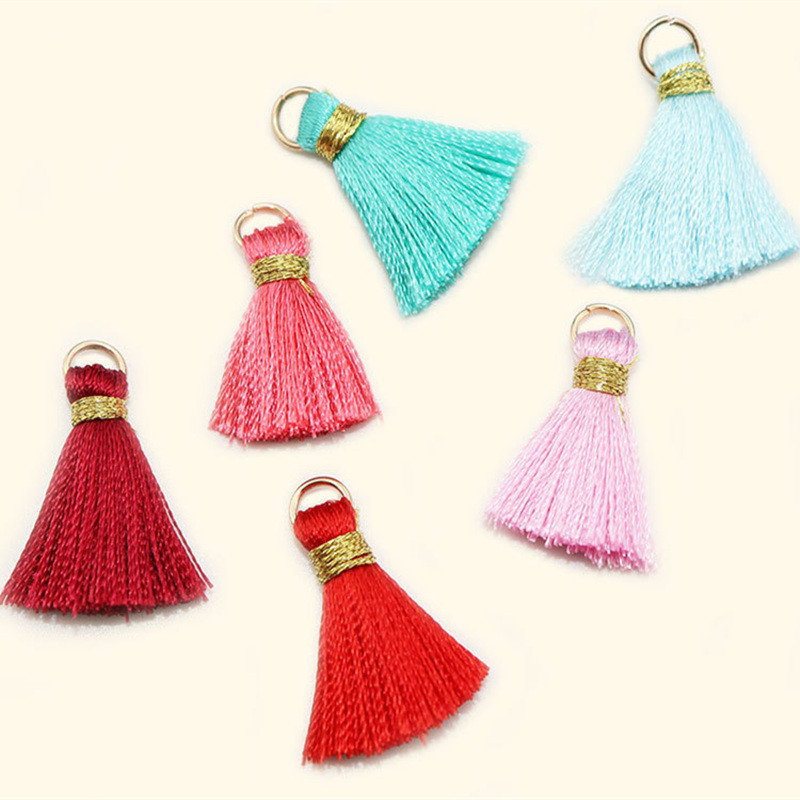 10-50 gab Zelta zīda Gredzens Amatniecība Pušķis Apdare Sieviešu Auskari Rotaslietas Dekors Kulons DIY Grāmatzīmes Atslēgu piekariņi Piekaramie bārkstis Aksesuāri