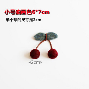 2 gab./partijā filca bumbiņu ķiršu aplikācijas matu sprādzes aksesuāriem, ķiršu aplikācijas cimdu apģērba aksesuāriem