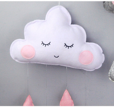 Mājas dekorēšana Ziemeļvalstu bērnu telts dekorēšana mākonis filcs lietus lāses kulons bērnu istabas kāzu dekors Smaidi fotografēšanas rekvizīti