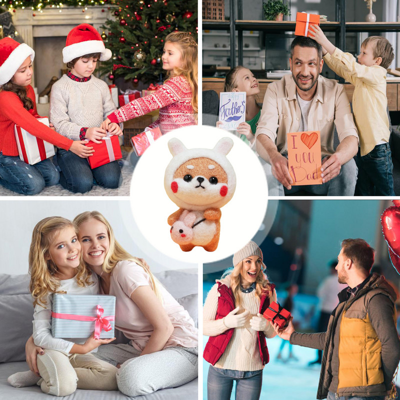 Vėlimas adatomis Vilnos vilnos vėlimo rinkinys Adatų vėlimo pagrindiniai įrankiai pradedantiesiems vėlimo „pasidaryk pats“ amatams Tinkama dovana vaikams Kalėdoms