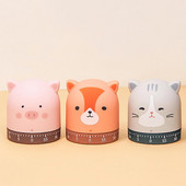 Mehāniskais modinātāja taimeris mājām multfilmas cūciņa/kaķa/lapsas gatavošana virtuves laika skaitīšana gatavošana cepšana cepšana virtuves rīki