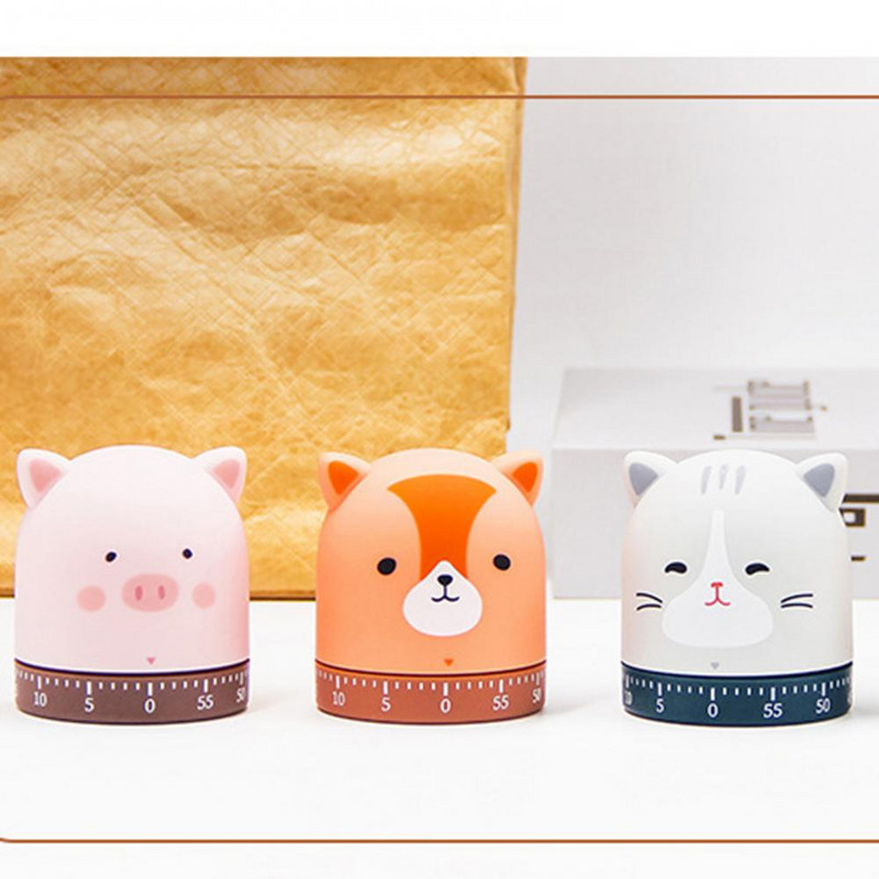 Mehāniskais modinātāja taimeris mājām multfilmas cūciņa/kaķa/lapsas gatavošana virtuves laika skaitīšana gatavošana cepšana cepšana virtuves rīki