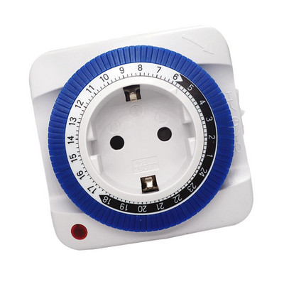 24 stundu mehāniskais izejas taimeris Mājas ierīces intervāls Pulkstenis sienas plāksne EU
