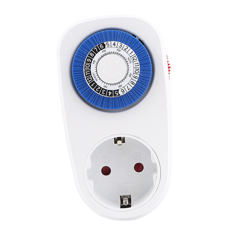 24 stundu mehāniskais izejas taimeris Mājas ierīces intervāls Pulkstenis sienas plāksne EU