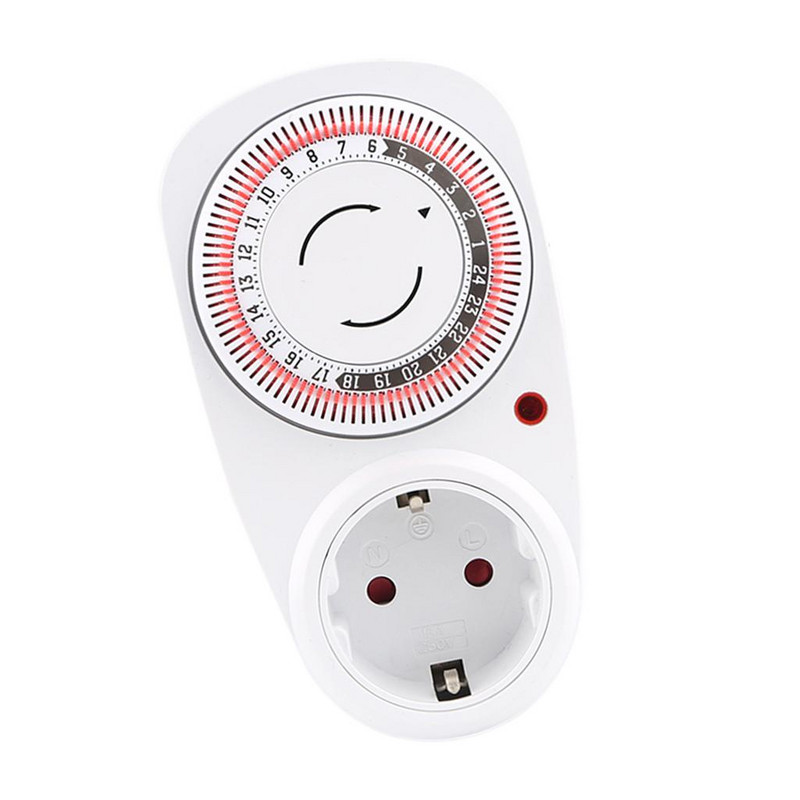 24 stundu mehāniskais izejas taimeris Mājas ierīces intervāls Pulkstenis sienas plāksne EU