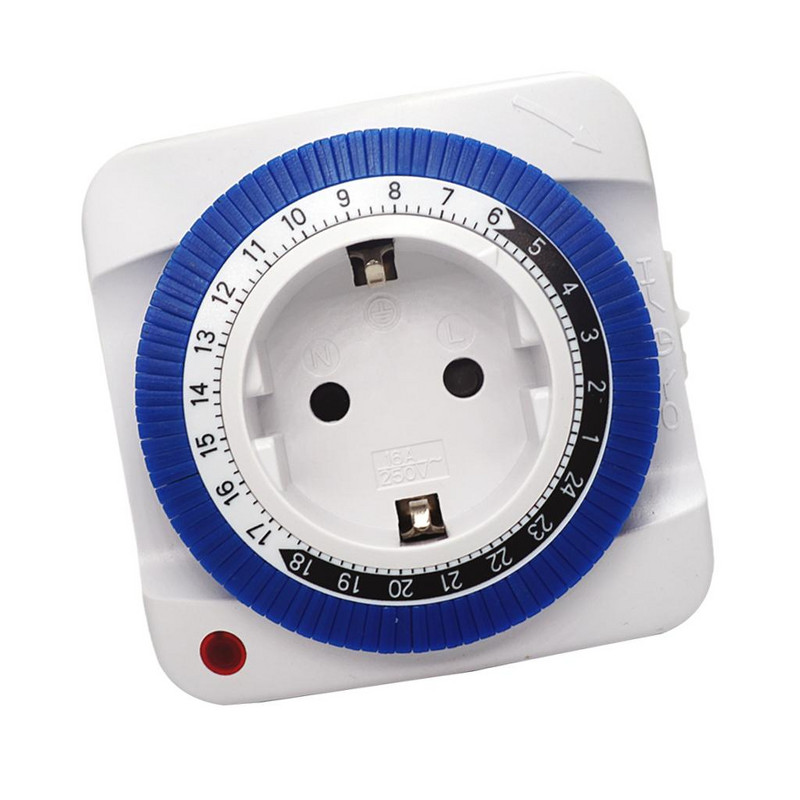 24 stundu mehāniskais izejas taimeris Mājas ierīces intervāls Pulkstenis sienas plāksne EU