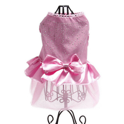 Jaukas suņu kleitas Mājdzīvnieku kucēns Bowknot Marle Svārki Sequin Princeses Apģērbs Apģērbs Suņu piederumi