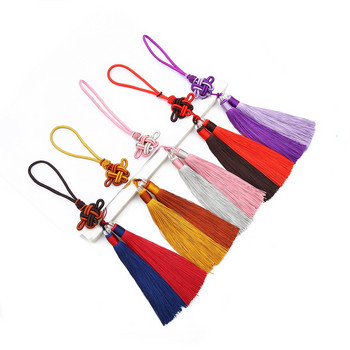 Смесени цветове Китайски възли Ледени копринени пискюли за Направи си сам бижута Аксесоари за шиене на домашни завеси Чанта за ключове за кола Висулка Занаятчийски пискюл