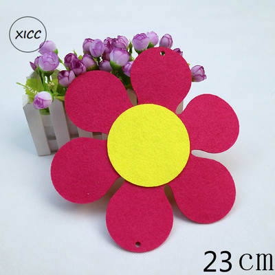TN 22cm Krāsains ziedu sienu uzlīmes Biezs filca audums Bērnudārza apdare Neausts pakaramais Ziedu Amatniecības aksesuāri DIY