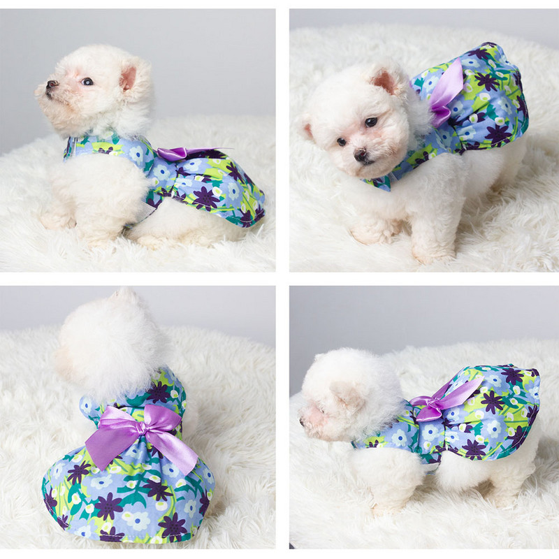 Ziedu kleita sunim bantīte princeses kleita sunim svārki pavasara vasaras sadaļa kāzu kleitas jaukas saldas plānas mazas svaigas tauriņa stila