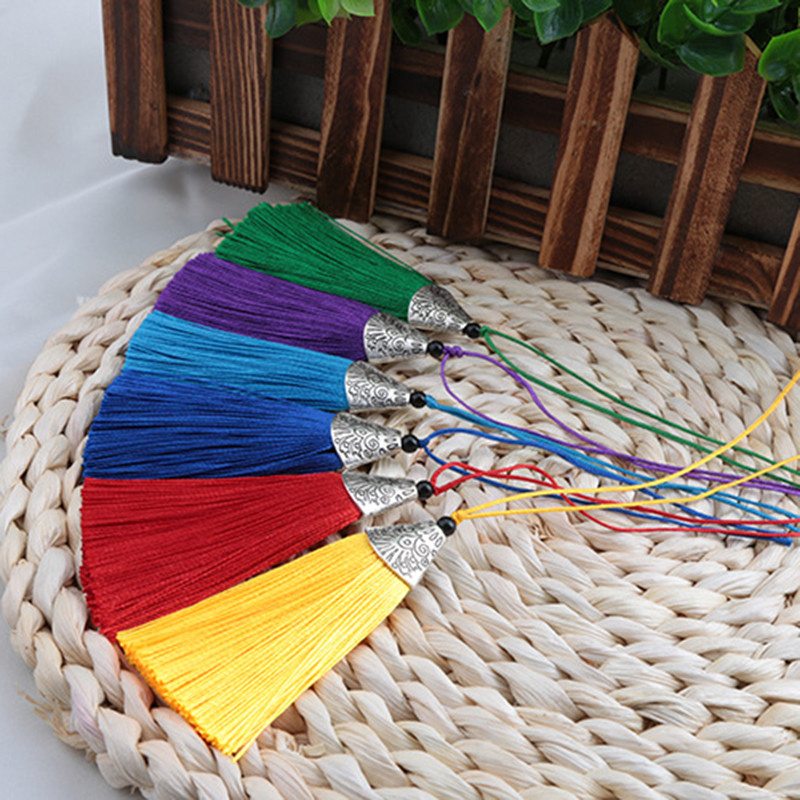 Zīda pušķis Atslēgu Auskari Rotaslietas Atradumi Sastāvdaļas Iekarināmais Snīpis Padarīt piekarināmus Rotājumus 8cm 5gab