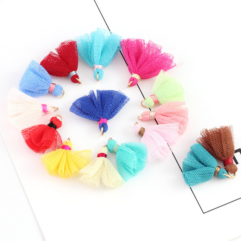 10Gb/Pack 25MM Mini Color Network Marle Pušķi Auskari Rotaslietas Kulons Apģērba Dekorācijas Aksesuāri Materiāls DIY Amatniecības piederumi