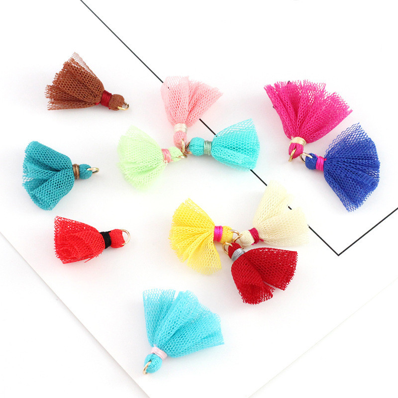 10Gb/Pack 25MM Mini Color Network Marle Pušķi Auskari Rotaslietas Kulons Apģērba Dekorācijas Aksesuāri Materiāls DIY Amatniecības piederumi